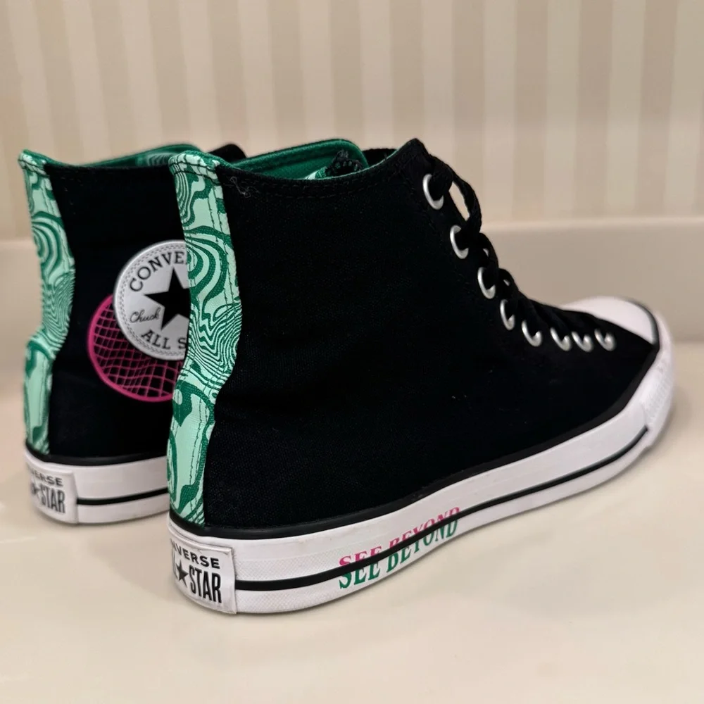 Converse Chuck Taylor All Star Hi Top "See Beyond" Black Sneakers Unisex - Picture 9 of 16